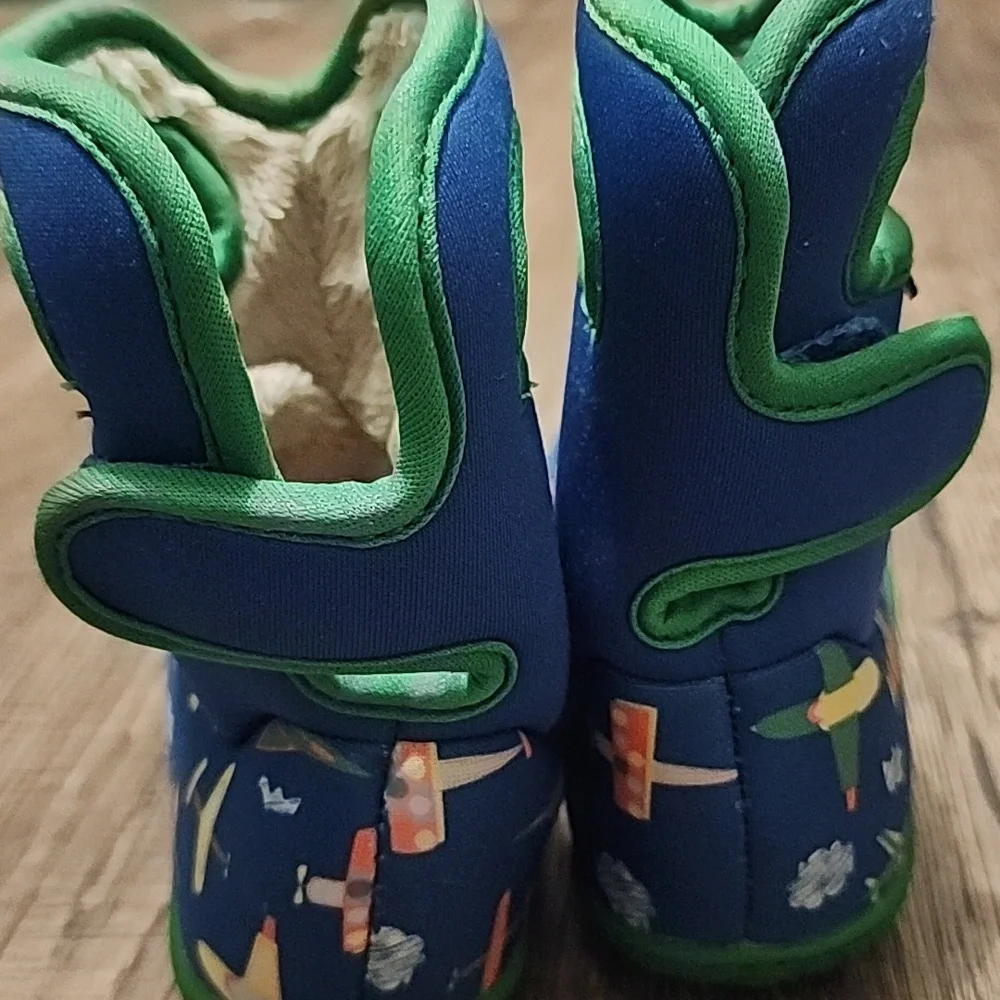 Bogs Airplane Print Rain Boots Toddler Size 7 - Picture 4 of 8